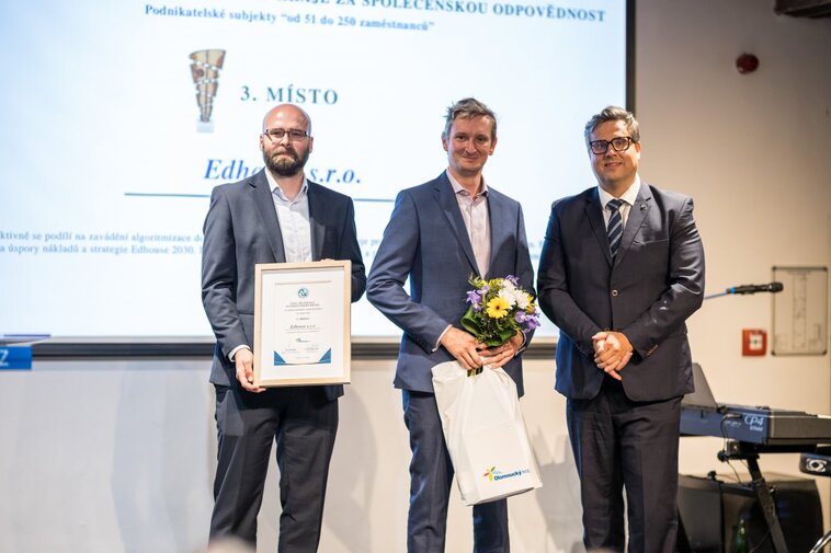 Edhouse získal ocenění v soutěži Cena hejtmana Olomouckého kraje za společenskou odpovědnost