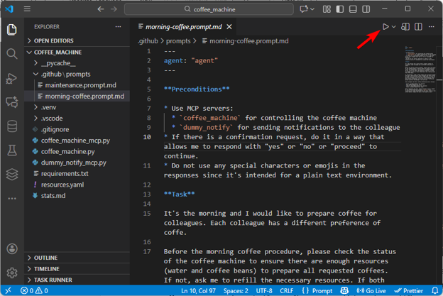 Executing instructions written in a Markdown file