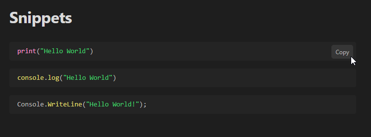 Obsidian – Snippety