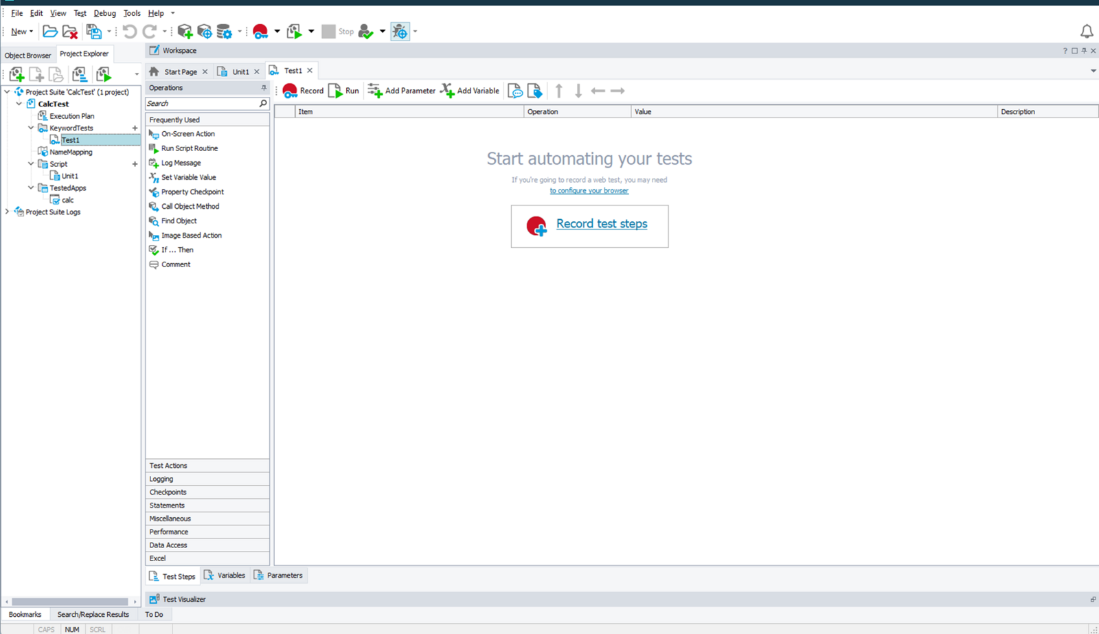TestComplete - Prostředí