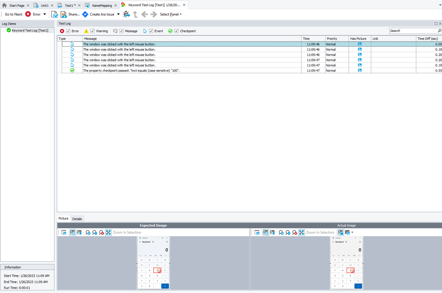 TestComplete - Výsledky testu