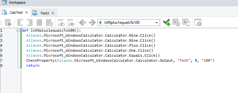 TestComplete - Test napsaný v Pythonu