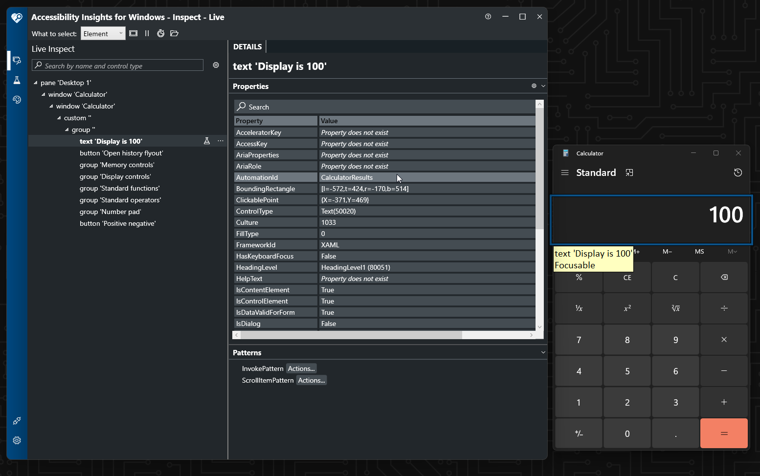 Inspekce prvků pomocí Accessibility Insights